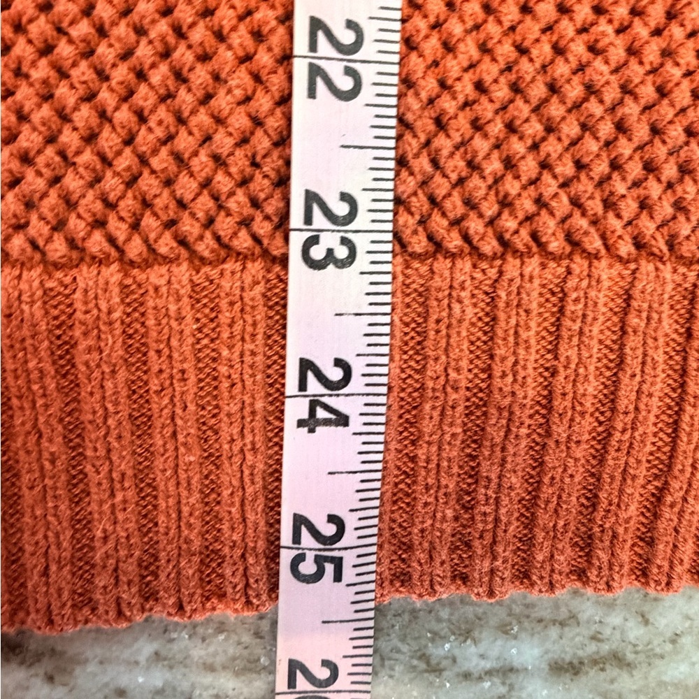 Marled Rust Orange Knit Sweater Small Textured Cotton Blend - Picture 8 of 8